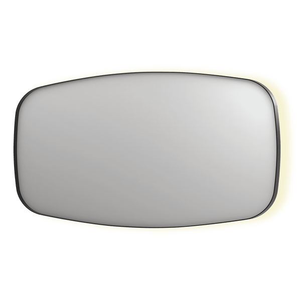 Bad&Design Spejle SP30 superellipse spejl med indirekte LED i børstet metal sort - 160x4x80
