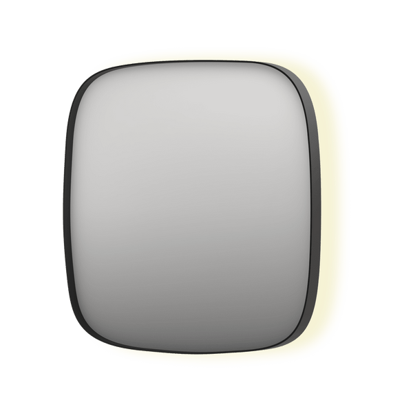 Bad&Design Spejle SP30 superellipse spejl med indirekte LED i børstet metal sort - 60x4x60
