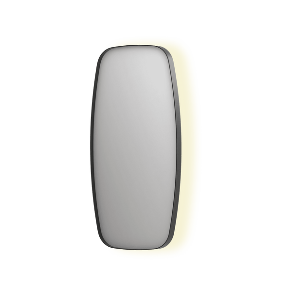Bad&Design Spejle SP30 superellipse spejl med indirekte LED i børstet metal sort - 80x4x80