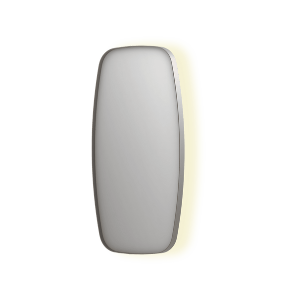 Bad&Design Spejle SP30 superellipse spejl med indirekte LED i børstet rustfri stål - 80x4x80