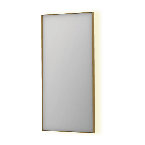 Bad&Design Spejle SP32 spejl med indirekte LED i børstet mat guld - 50x4x100