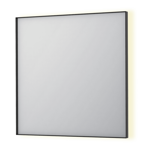 Bad&Design Spejle SP32 spejl med indirekte LED i børstet metal sort - 80x4x80