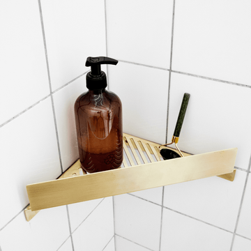 Bastant Design Tilbehør Bastant Design shampoohylde, hjørne - messing natur