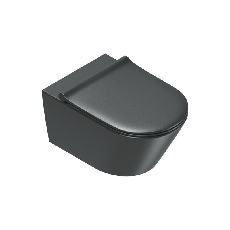 Catalano Toiletter Catalano ZERO55R Newflush Vægskål 55x35cm - Nero Satinato