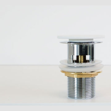 Copenhagen Bath Tilbehør Copenhagen Bath Bundventil Acovi flad med overløb - mat hvid