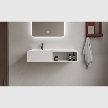 Copenhagen Bath Håndvaske Copenhagen Bath Modul 80 SH venstre med hylde - mat hvid