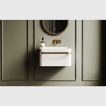 Copenhagen Bath Håndvaske Copenhagen Bath Yuno Rail 55 - håndklædeholder i børstet guld - mat hvid