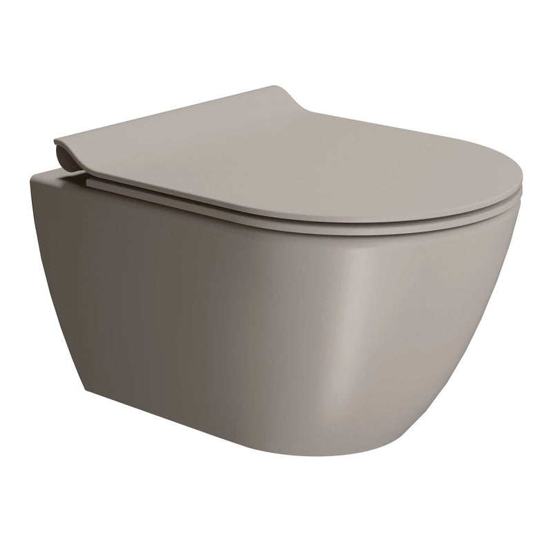 GSI Toiletter GSI Pura kompakt vægtoilet m. Swirlflush - 50x36cm - tortora mat