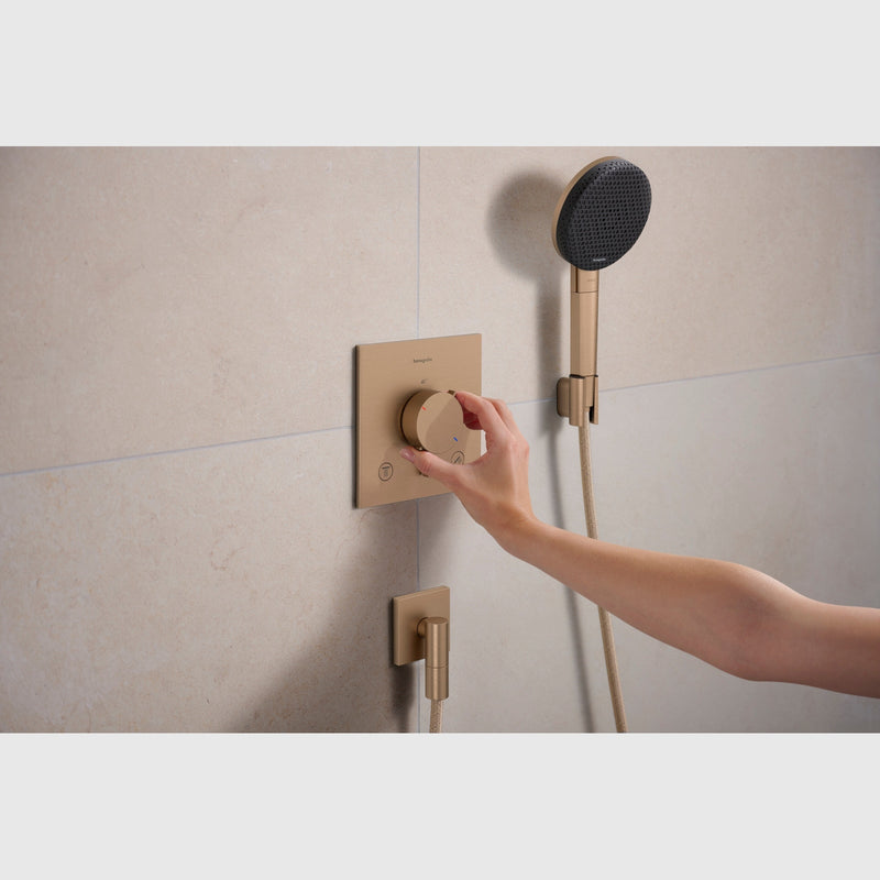 Hansgrohe Bruser til indbygning Hansgrohe Ecostat Comfort E Termostatarmatur til indbygning med afspærring til 2 udtag – børstet bronze PVD