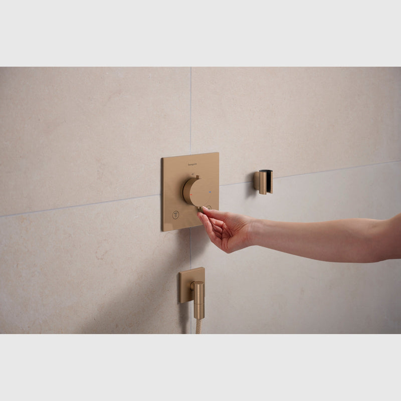 Hansgrohe Bruser til indbygning Hansgrohe Ecostat Comfort E Termostatarmatur til indbygning med afspærring til 2 udtag – børstet bronze PVD
