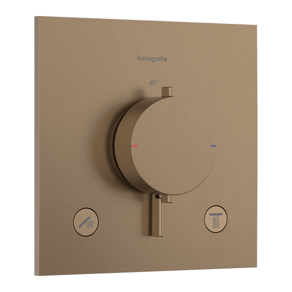 Hansgrohe Bruser til indbygning Hansgrohe Ecostat Comfort E Termostatarmatur til indbygning med afspærring til 2 udtag – børstet bronze PVD