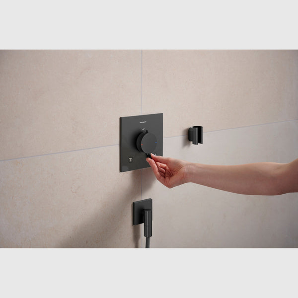 Hansgrohe Bruser til indbygning Hansgrohe Ecostat Comfort E Termostatarmatur til indbygning med afspærring til 2 udtag – børstet sort krom PVD