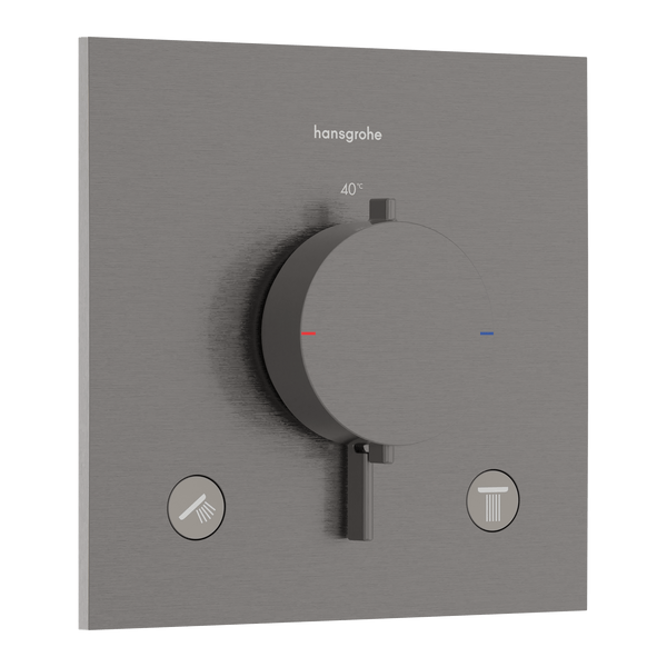 Hansgrohe Bruser til indbygning Hansgrohe Ecostat Comfort E Termostatarmatur til indbygning med afspærring til 2 udtag – børstet sort krom PVD