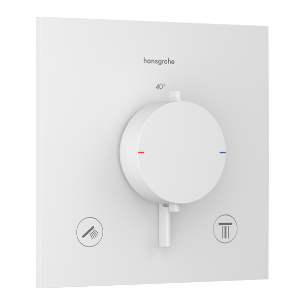 Hansgrohe Bruser til indbygning Hansgrohe Ecostat Comfort E Termostatarmatur til indbygning med afspærring til 2 udtag – mat hvid