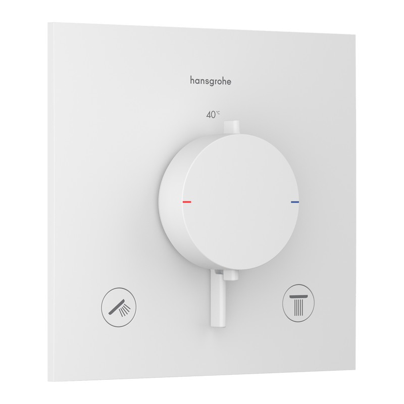 Hansgrohe Bruser til indbygning Hansgrohe Ecostat Comfort E Termostatarmatur til indbygning med afspærring til 2 udtag – mat hvid