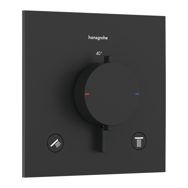 Hansgrohe Bruser til indbygning Hansgrohe Ecostat Comfort E Termostatarmatur til indbygning med afspærring til 2 udtag – mat sort