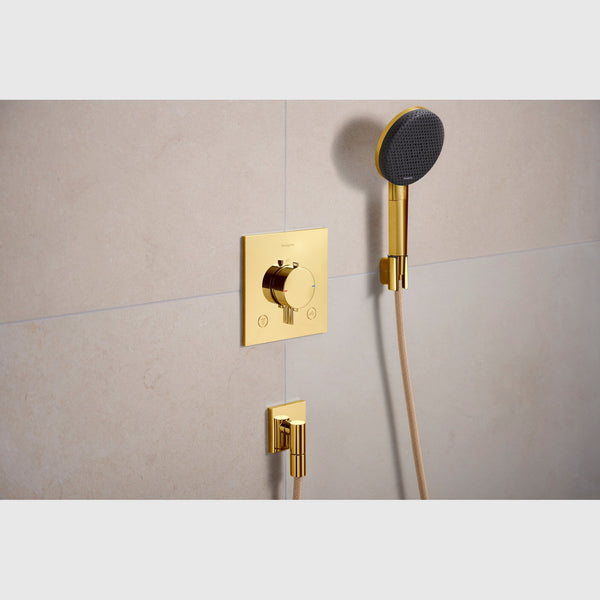 Hansgrohe Bruser til indbygning Hansgrohe Ecostat Comfort E Termostatarmatur til indbygning med afspærring til 2 udtag – poleret guld-optik PVD