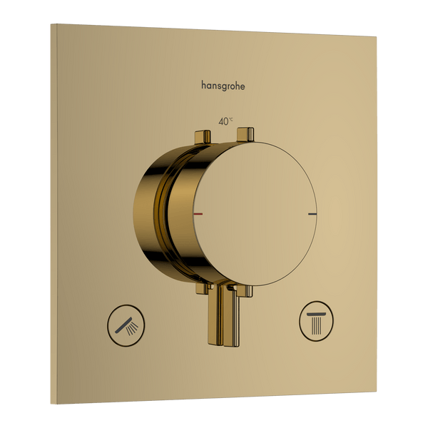 Hansgrohe Bruser til indbygning Hansgrohe Ecostat Comfort E Termostatarmatur til indbygning med afspærring til 2 udtag – poleret guld-optik PVD