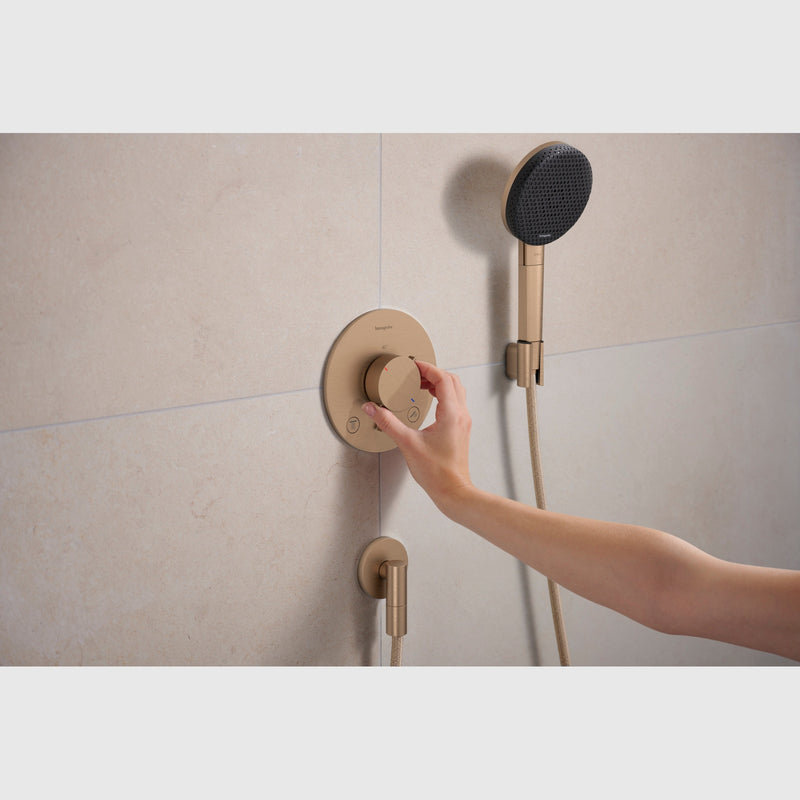 Hansgrohe Bruser til indbygning Hansgrohe Ecostat Comfort S Termostatarmatur til indbygning med afspærring til 2 udtag – børstet bronze PVD