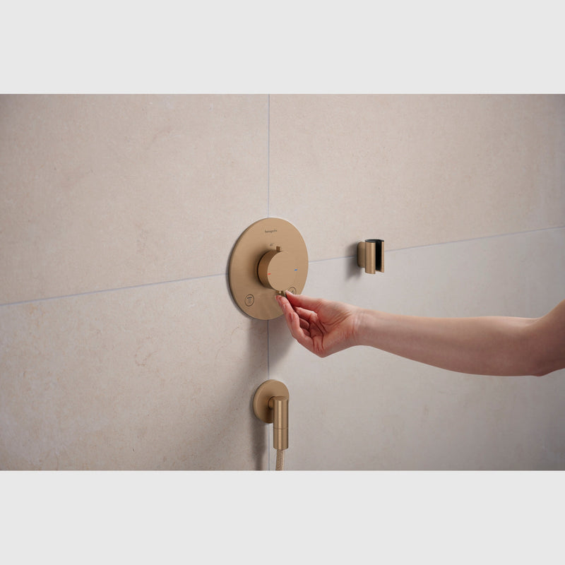 Hansgrohe Bruser til indbygning Hansgrohe Ecostat Comfort S Termostatarmatur til indbygning med afspærring til 2 udtag – børstet bronze PVD
