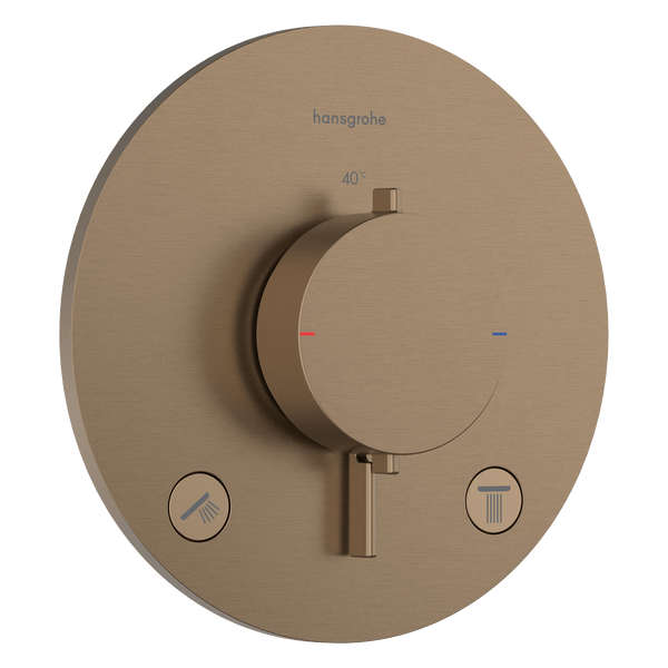 Hansgrohe Bruser til indbygning Hansgrohe Ecostat Comfort S Termostatarmatur til indbygning med afspærring til 2 udtag – børstet bronze PVD