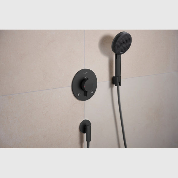 Hansgrohe Bruser til indbygning Hansgrohe Ecostat Comfort S Termostatarmatur til indbygning med afspærring til 2 udtag – børstet sort krom PVD