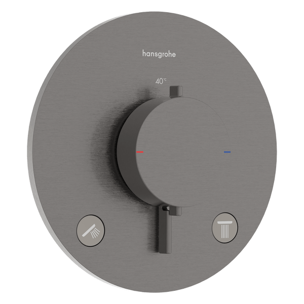 Hansgrohe Bruser til indbygning Hansgrohe Ecostat Comfort S Termostatarmatur til indbygning med afspærring til 2 udtag – børstet sort krom PVD