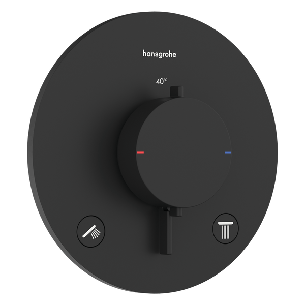 Hansgrohe Bruser til indbygning Hansgrohe Ecostat Comfort S Termostatarmatur til indbygning med afspærring til 2 udtag – mat sort