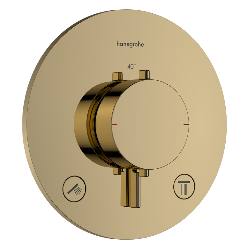 Hansgrohe Bruser til indbygning Hansgrohe Ecostat Comfort S Termostatarmatur til indbygning med afspærring til 2 udtag – poleret guld-optik PVD