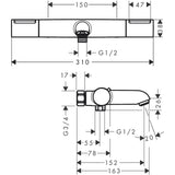 Hansgrohe Kararmatur Hansgrohe Ecostat Element Kar-/brusetermostat uden rosetter og forskruninger – krom