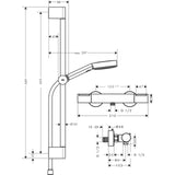 Hansgrohe Bruser Hansgrohe Pulsify Select S Brusesystem 105 3jet Relaxation EcoSmart med termostat Ecostat Element og bruserstang 65 cm – krom