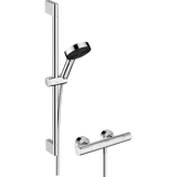 Hansgrohe Bruser Hansgrohe Pulsify Select S Brusesystem 105 3jet Relaxation EcoSmart med termostat Ecostat Element og bruserstang 65 cm – krom
