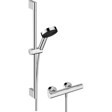 Hansgrohe Bruser Hansgrohe Pulsify Select S Brusesystem 105 3jet Relaxation EcoSmart med termostat Ecostat Element og bruserstang 65 cm – krom