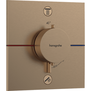 hansgrohe Hansgrohe ShowerSelect Comfort E Termostatarmatur til indbygning med afspærring til 2 udtag – børstet bronze PVD