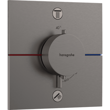 hansgrohe Hansgrohe ShowerSelect Comfort E Termostatarmatur til indbygning med afspærring til 2 udtag – børstet sort krom PVD