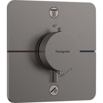 hansgrohe Hansgrohe ShowerSelect Comfort Q Termostatarmatur til indbygning med afspærring til 2 udtag – børstet sort krom PVD