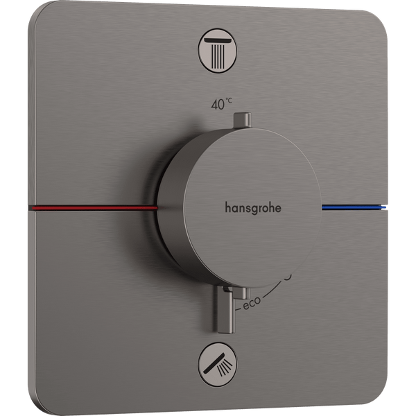 hansgrohe Hansgrohe ShowerSelect Comfort Q Termostatarmatur til indbygning med afspærring til 2 udtag – børstet sort krom PVD