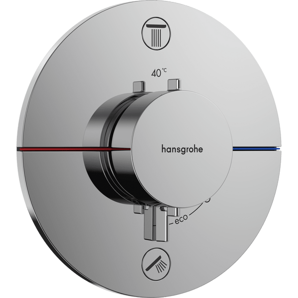 hansgrohe Hansgrohe ShowerSelect Comfort S Termostatarmatur til indbygning med afspærring til 2 udtag – krom