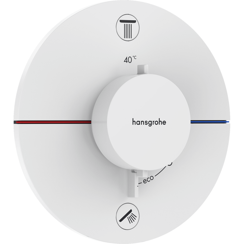 hansgrohe Hansgrohe ShowerSelect Comfort S Termostatarmatur til indbygning med afspærring til 2 udtag – mat hvid