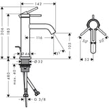 hansgrohe Håndvaskarmatur Hansgrohe Tecturis S 1-grebs håndvaskarmatur 110 EcoSmart+ med løft-op bundventil - krom