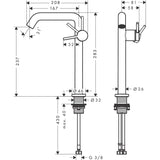 hansgrohe Håndvaskarmatur Hansgrohe Tecturis S 1-grebs håndvaskarmatur 240 Fine CoolStart med push-open bundventil – mat hvid