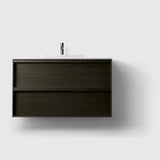 HAVEN Badeværelsesmøbler HAVEN H2/100 - Dark Wood med bordplade i hvid solid surface