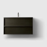 HAVEN Badeværelsesmøbler HAVEN H2/100 - Dark Wood med bordplade i hvid solid surface