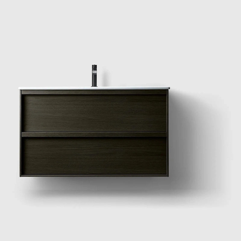 HAVEN Badeværelsesmøbler HAVEN H2/100 - Dark Wood med bordplade i porcelæn