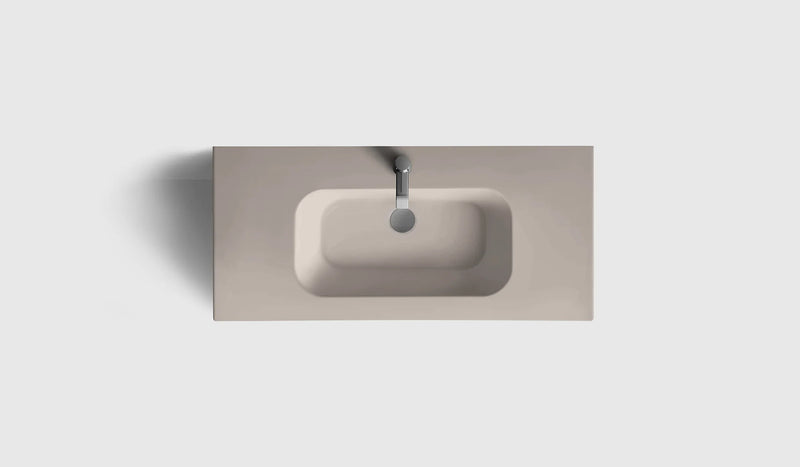 HAVEN Badeværelsesmøbler HAVEN H2/100 - Dark Wood med bordplade i porcelæn