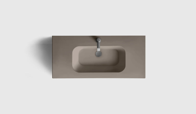 HAVEN Badeværelsesmøbler HAVEN H2/100 - Dark Wood med bordplade i porcelæn