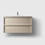 HAVEN Badeværelsesmøbler HAVEN H2/100 - Light Ash Wood med bordplade i hvid solid surface