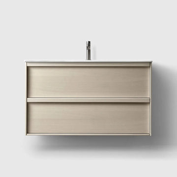 HAVEN Badeværelsesmøbler HAVEN H2/100 - Light Ash Wood med bordplade i porcelæn