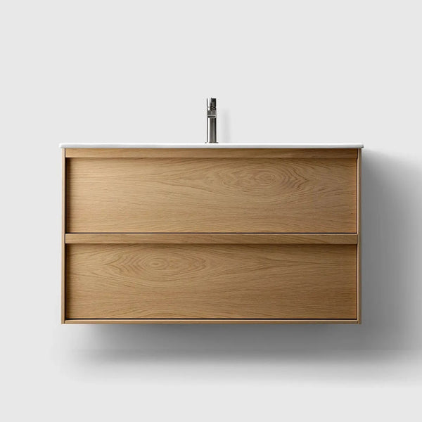 HAVEN Badeværelsesmøbler HAVEN H2/100 - Oak Wood med bordplade i porcelæn