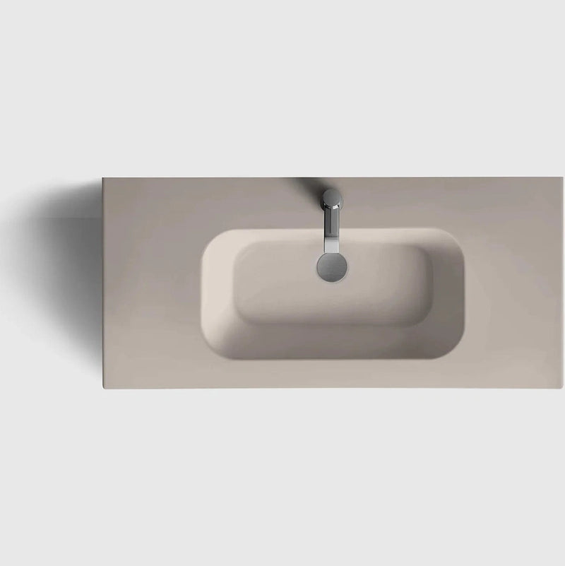 HAVEN Badeværelsesmøbler HAVEN H2/100 - Smoked Oak Wood med bordplade i porcelæn